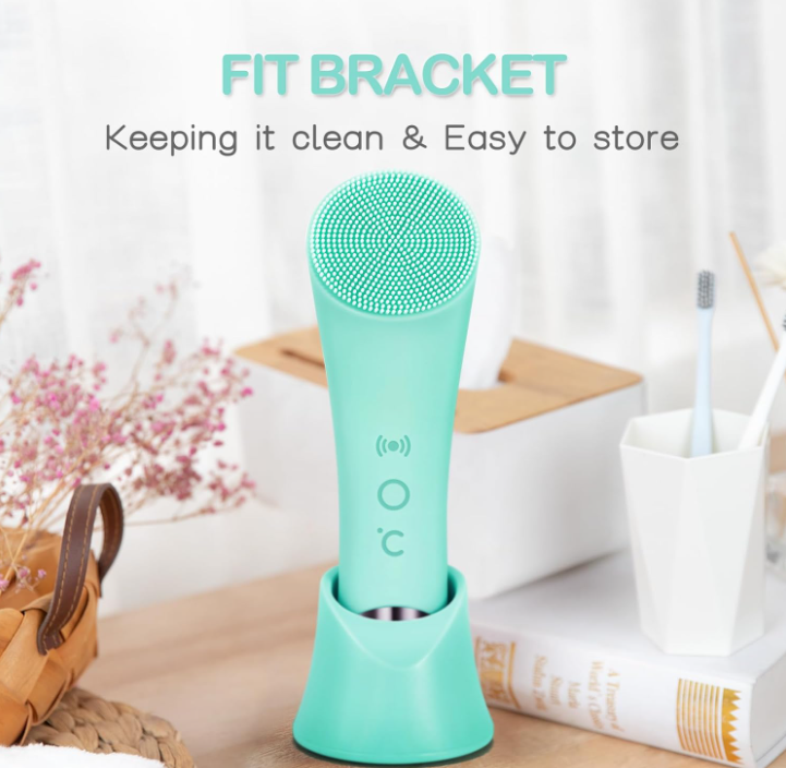 GlowPulse™ — Electric Silicone Facial Brush with Heating & Sonic Vibration ✨