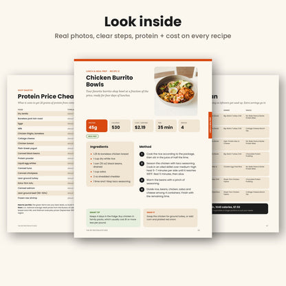THE BUDGET HIGH-PROTEIN COOKBOOK : 50 easy meals with 30g+ of protein under 5$ a Serving
