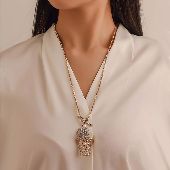 The "Clutch Shot" 3D Basketball Hoop Pendant & Chain