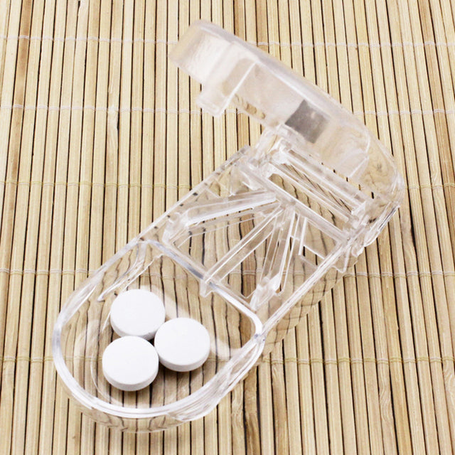 Transparent Rectangular Pill Dispenser with Divider