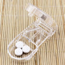 Transparent Rectangular Pill Dispenser with Divider