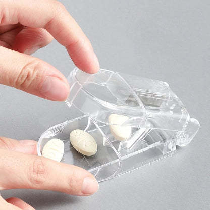 Transparent Rectangular Pill Dispenser with Divider