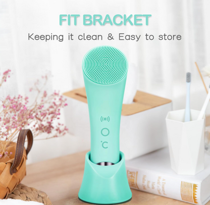 GlowPulse™ — Electric Silicone Facial Brush with Heating & Sonic Vibration ✨
