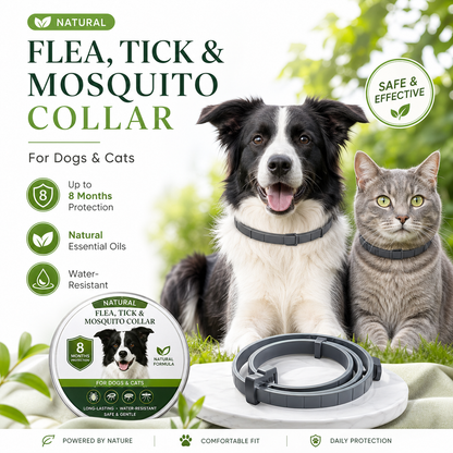 Natural Flea, Tick & Mosquito Collar for Dogs and Cats