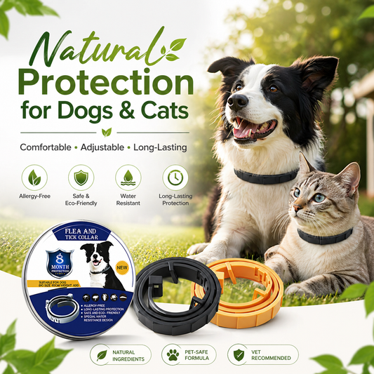 Natural Flea, Tick & Mosquito Collar for Dogs and Cats