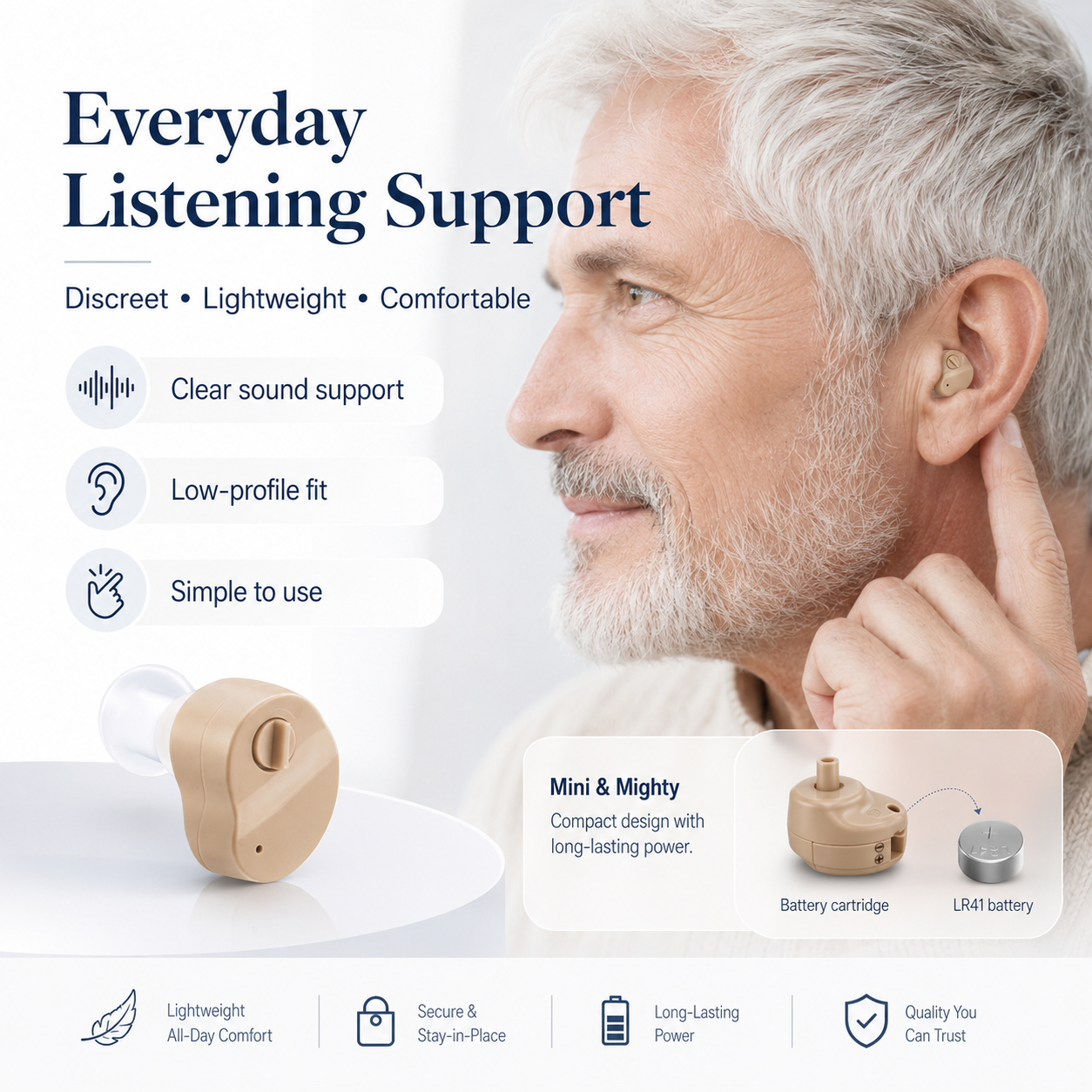 ClearVoice Discreet Invisible Hearing Amplifier