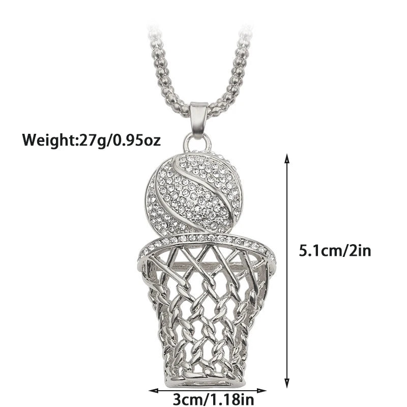 The "Clutch Shot" 3D Basketball Hoop Pendant & Chain