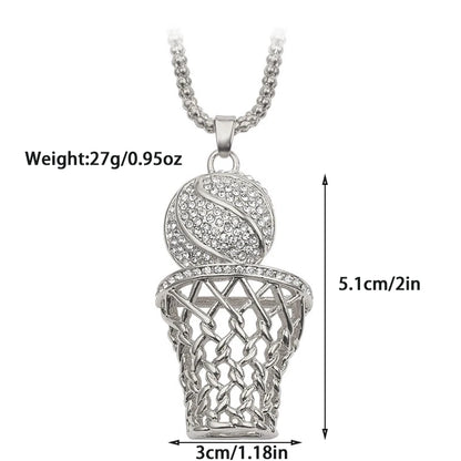 The "Clutch Shot" 3D Basketball Hoop Pendant & Chain