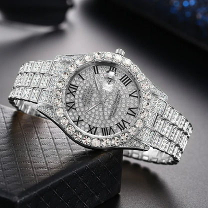 Aurelius Iced Out Gold-Tone Watch