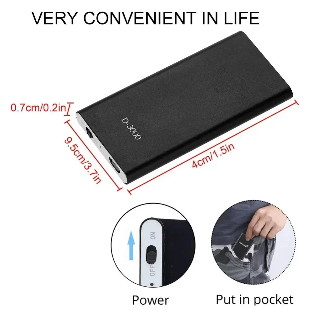 Pocket Sound Amplifier Adjustable Volume Ear Care Tools Rechargeable MP3 Portable Deaf Elderly Hearing Amplifier Headphones Tools New