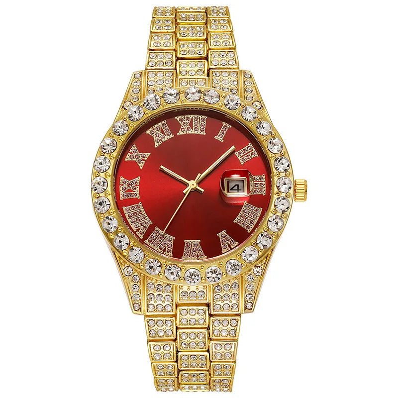 Aurelius Iced Out Gold-Tone Watch