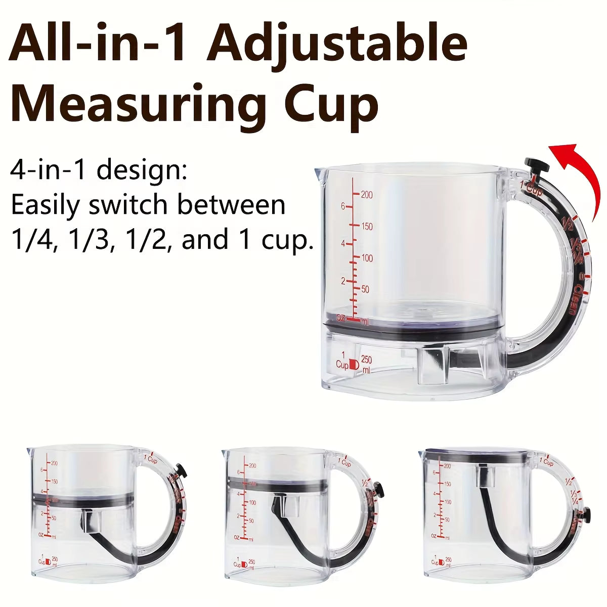 MeasureEase™ – 4-in-1 Adjustable Measuring Cup
