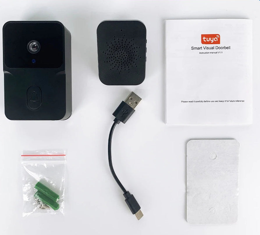 Smart WiFi Video Wireless Doorbell Night Vision Two Way Audio Alarm Notification Push Rechargeable Battery