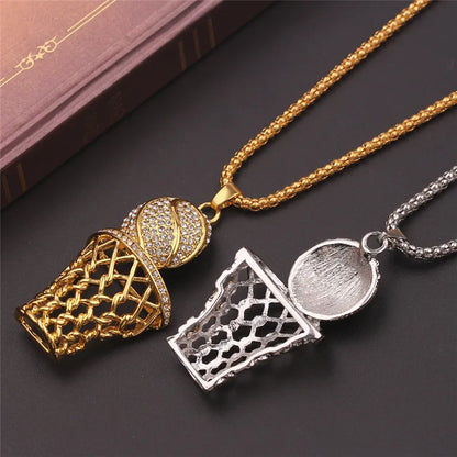 The "Clutch Shot" 3D Basketball Hoop Pendant & Chain