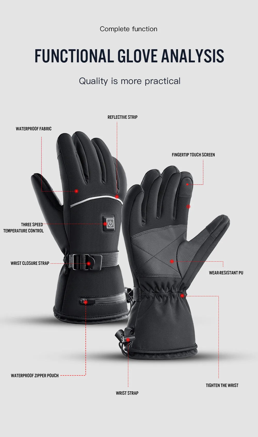 HeatShield™ Smart Heated Gloves – Waterproof, Windproof & Touchscreen
