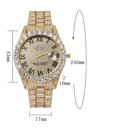 Aurelius Iced Out Gold-Tone Watch