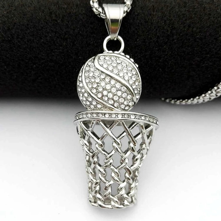 The "Clutch Shot" 3D Basketball Hoop Pendant & Chain