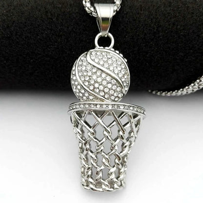 The "Clutch Shot" 3D Basketball Hoop Pendant & Chain