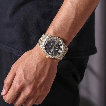 Aurelius Iced Out Gold-Tone Watch