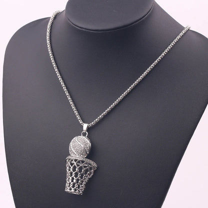 The "Clutch Shot" 3D Basketball Hoop Pendant & Chain