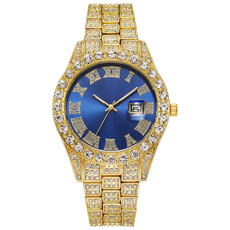 Aurelius Iced Out Gold-Tone Watch