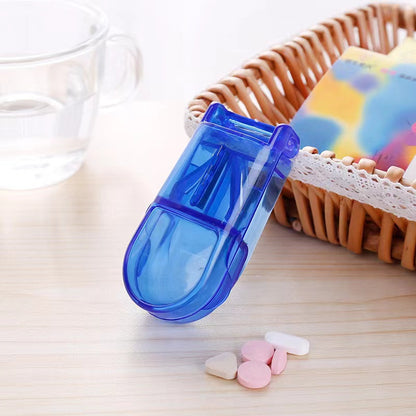 Transparent Rectangular Pill Dispenser with Divider