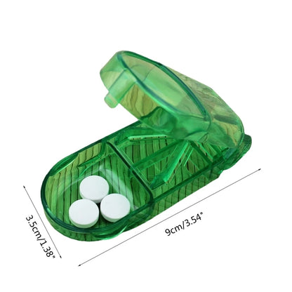 Transparent Rectangular Pill Dispenser with Divider