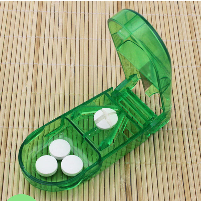Transparent Rectangular Pill Dispenser with Divider