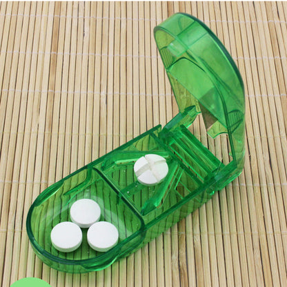 Transparent Rectangular Pill Dispenser with Divider