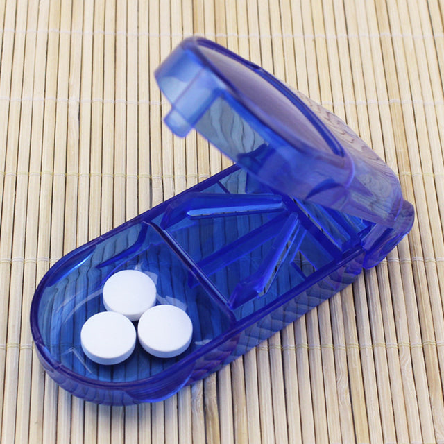 Transparent Rectangular Pill Dispenser with Divider
