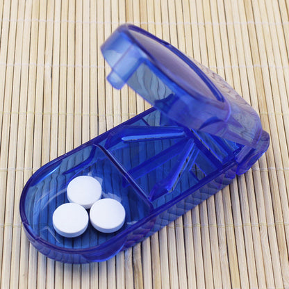 Transparent Rectangular Pill Dispenser with Divider